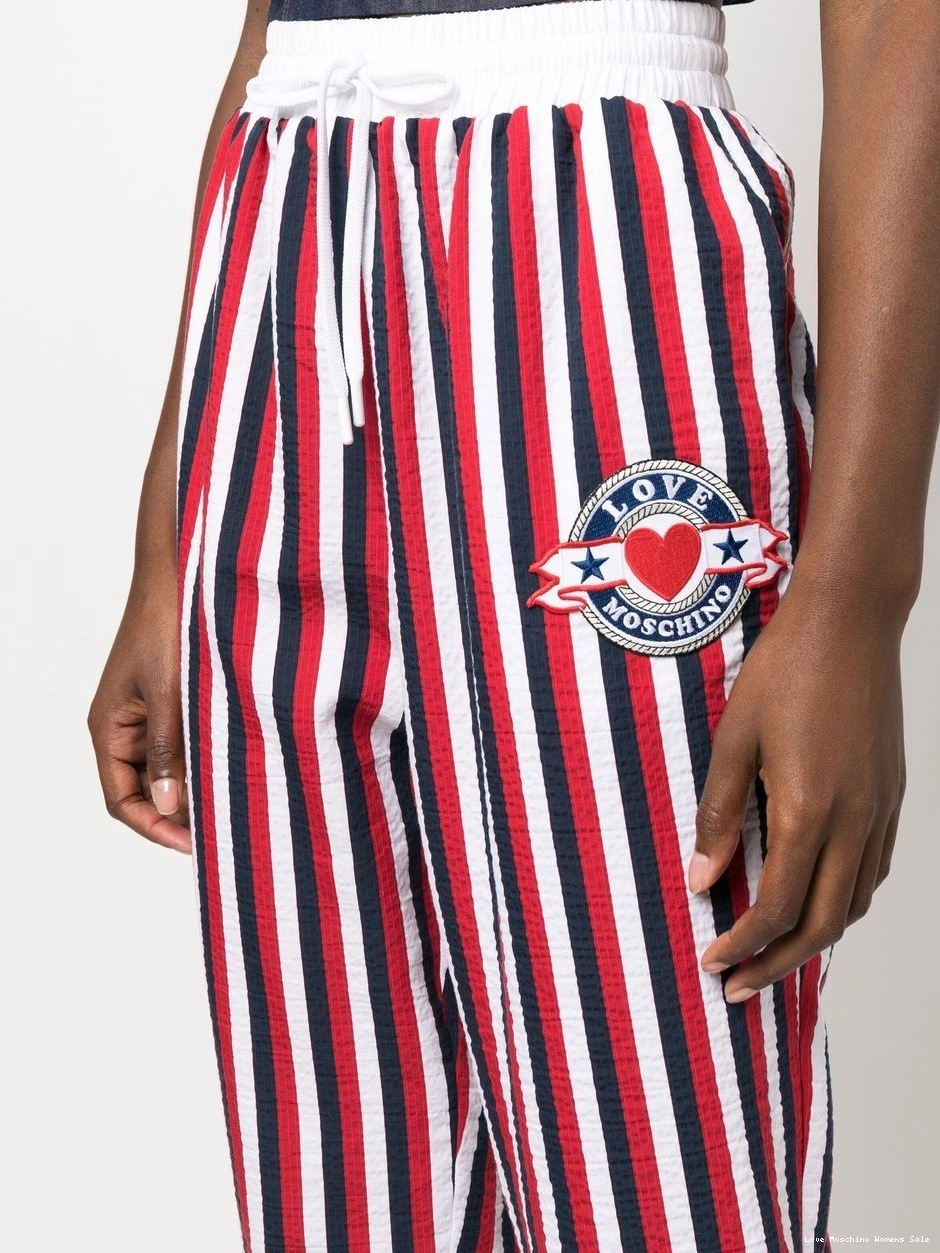 Affordable Love trousers Moschino striped Women drawstring 0501